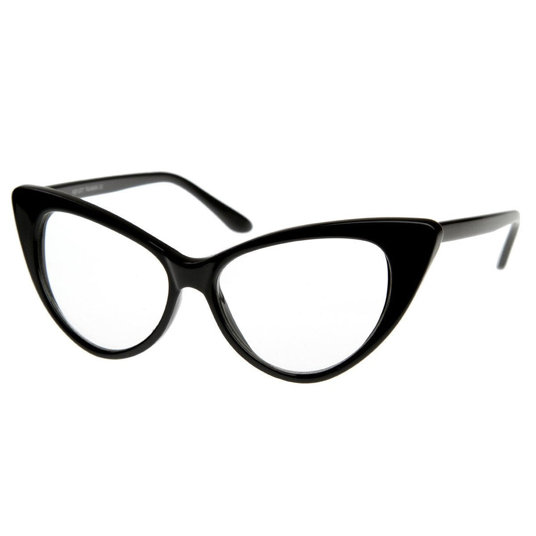 1950s Vintage Mod Cat Eye Clear Lens Glasses 8435