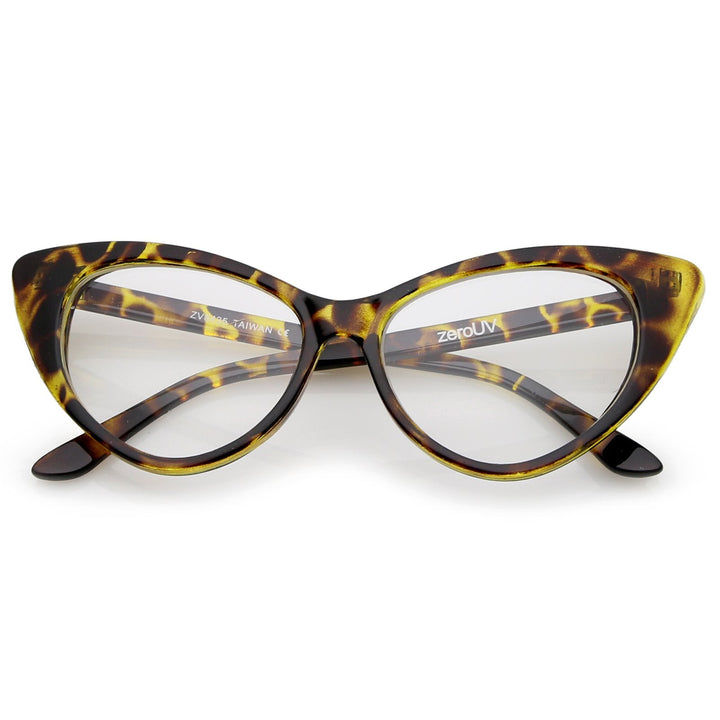 1950s Vintage Mod Cat Eye Clear Lens Glasses 8435
