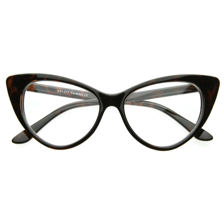 1950s Vintage Mod Cat Eye Clear Lens Glasses 8435