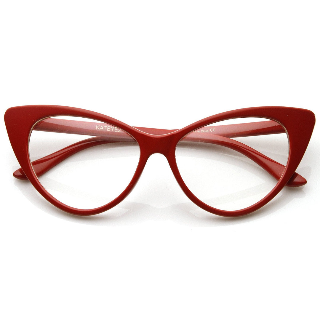 1950s Vintage Mod Cat Eye Clear Lens Glasses 8435
