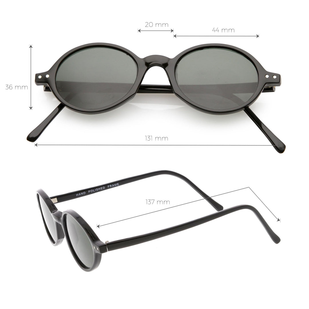 European True Vintage Round Oval Dapper Sunglasses