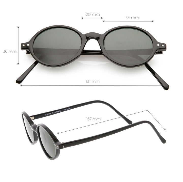 European True Vintage Round Oval Dapper Sunglasses