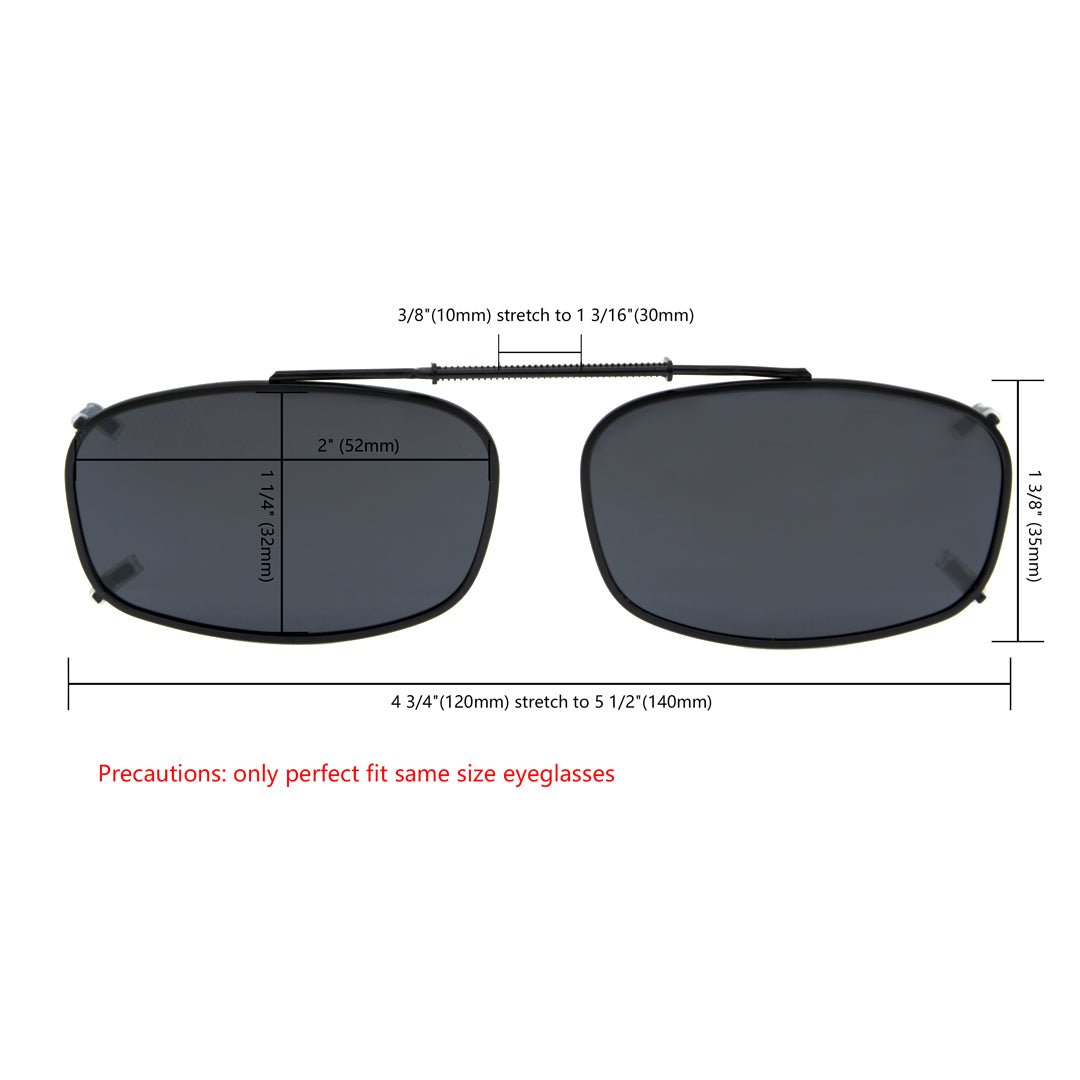 3 Pack Clip on Polarized Sunglasses C62 (52MMx32MM)