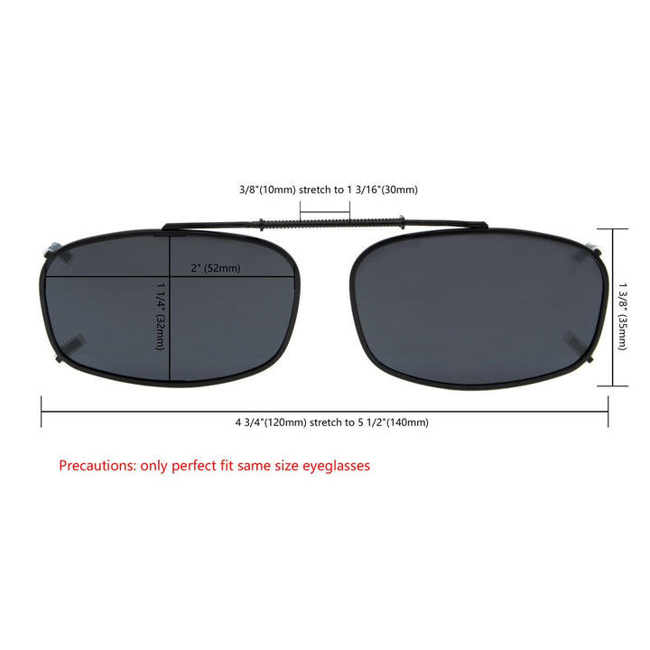 3 Pack Clip on Polarized Sunglasses C62 (52MMx32MM)