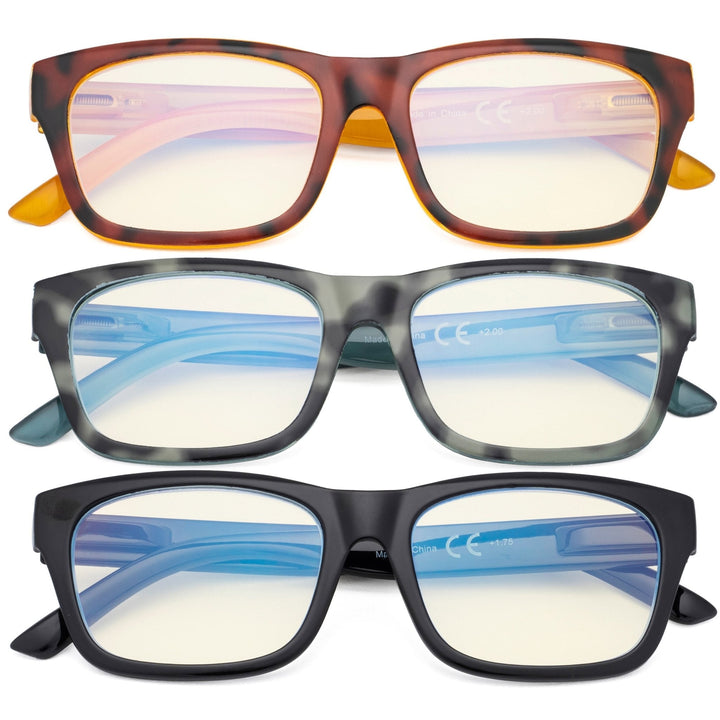 3 Pack Chic Blue Light Filter Reading Glasses UVR045