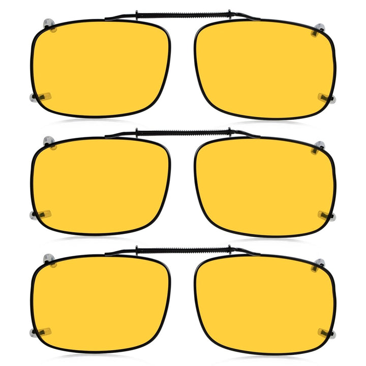 3 Pack Polarized Clip on Night Vision Driving Glasses C60 (58MMx38MM)
