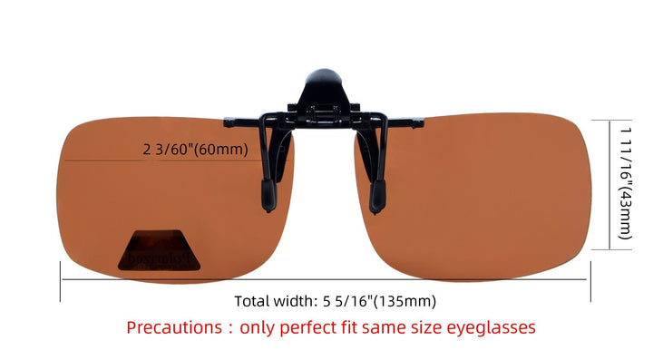 3 Pack Polarized Flip up Clip on Sunglasses F68 (60MMx43MM)