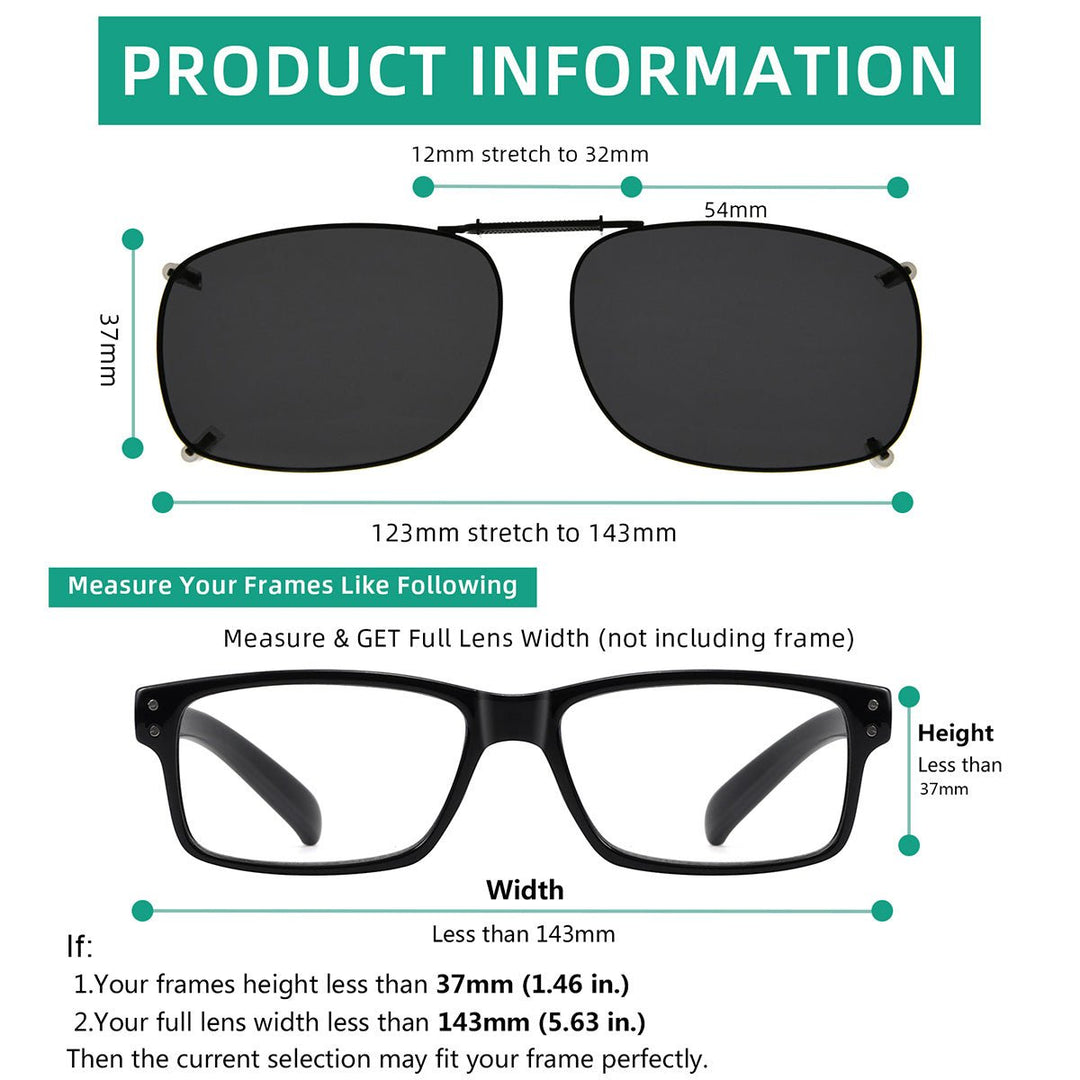 3 Pack Retro Clip on Sunglasses Polarized C64 (54MMx37MM)