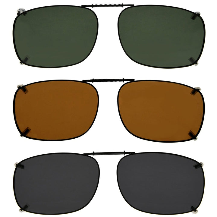 3 Pack Retro Clip on Sunglasses Polarized C64 (54MMx37MM)