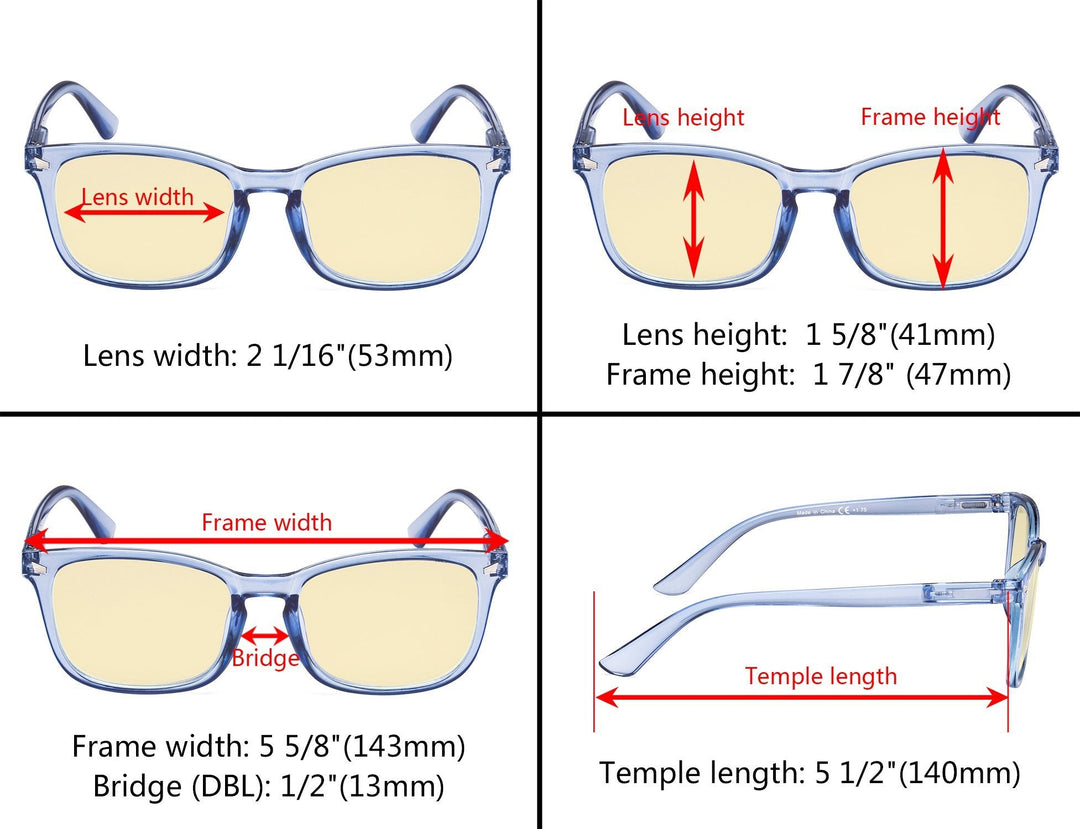 3 Pack Blue Light Blocking Reading Glasses