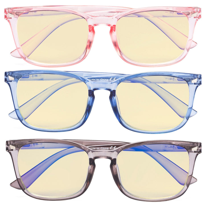 3 Pack Blue Light Blocking Reading Glasses