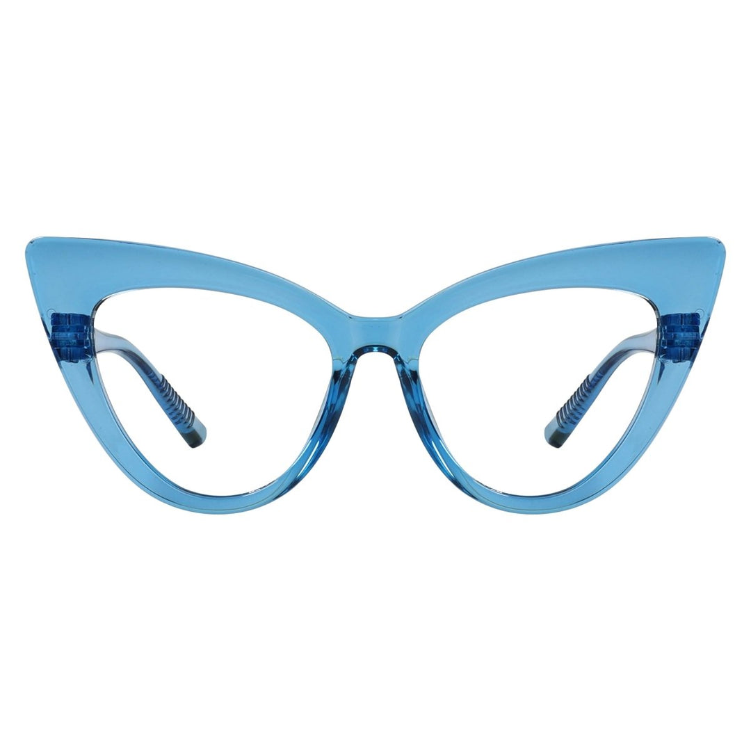 30% Blue Light Blocking Oversized Cat Eye Metalless Eyeglasses