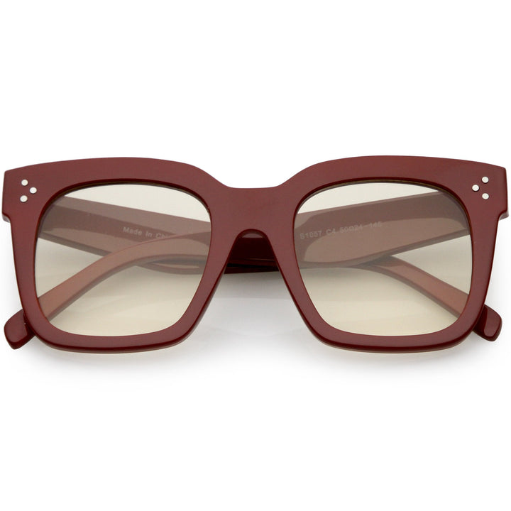 Bold Oversize Horned Rim Flat Lens Sunglasses