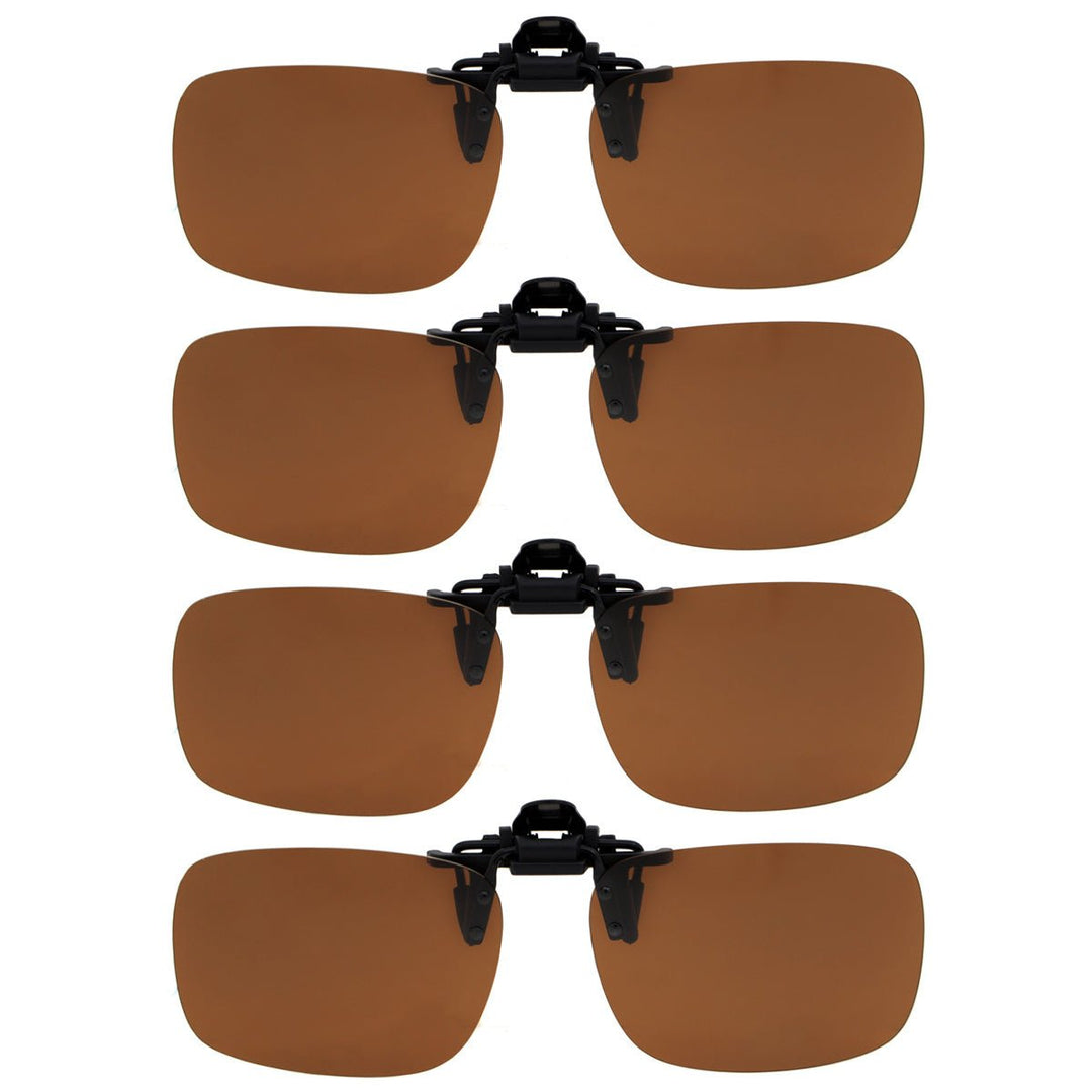 4 Pack Flip up Clip-on Polarized Sunglasses (60MMx43MM)