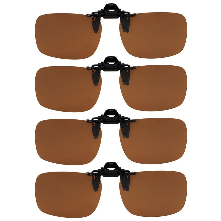 4 Pack Flip up Clip-on Polarized Sunglasses (60MMx43MM)