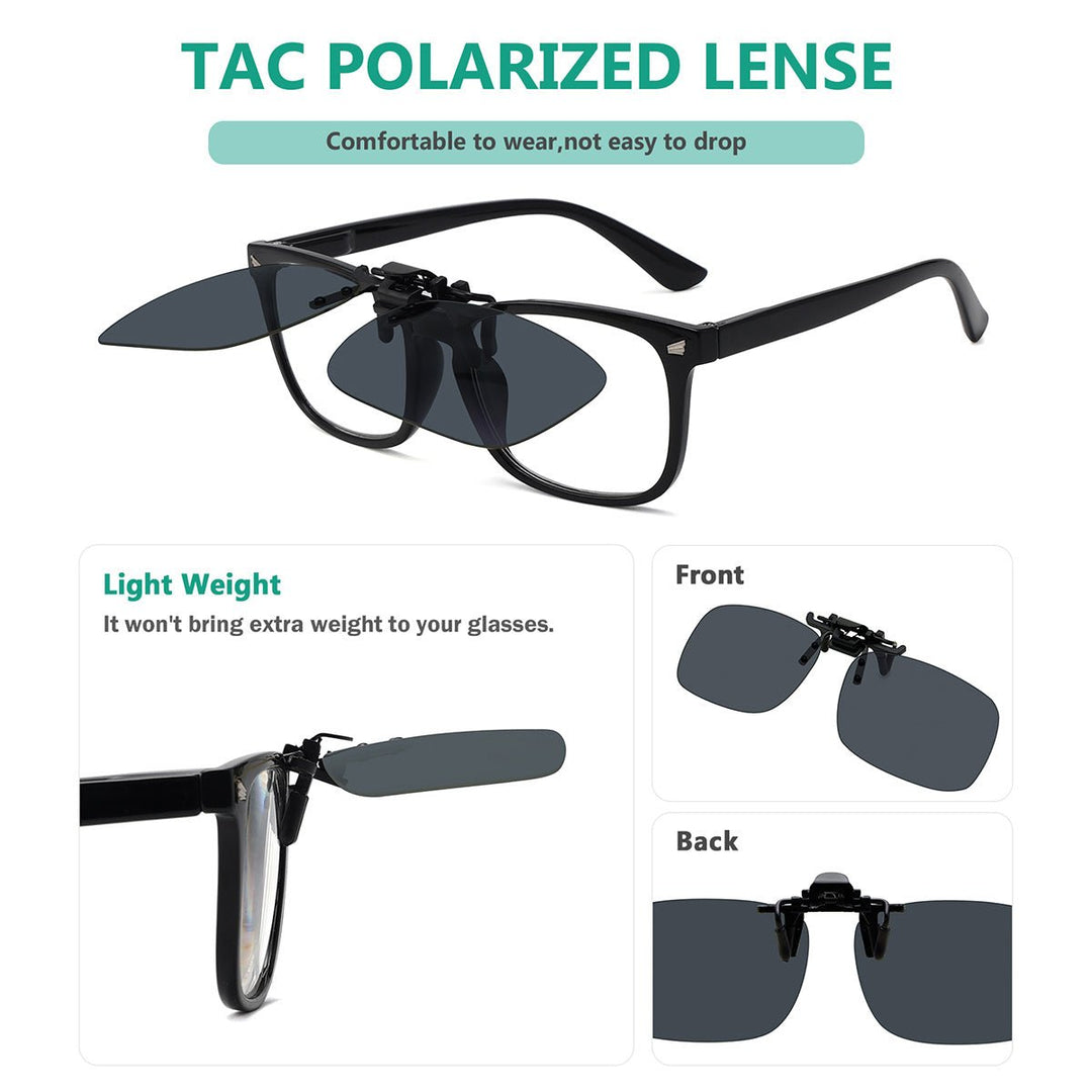 4 Pack Flip up Clip-on Polarized Sunglasses (60MMx43MM)