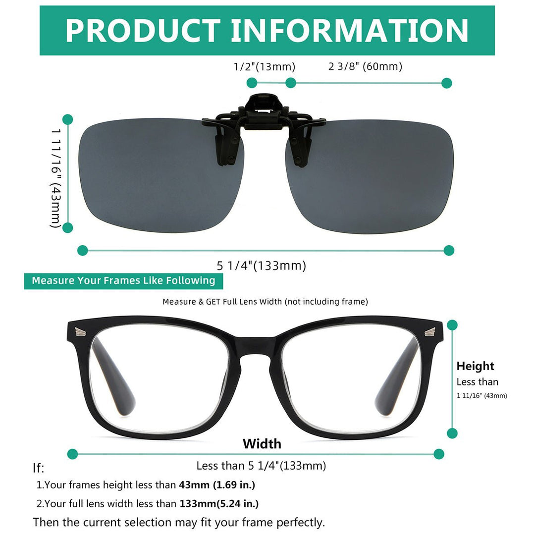 4 Pack Flip up Clip-on Polarized Sunglasses (60MMx43MM)