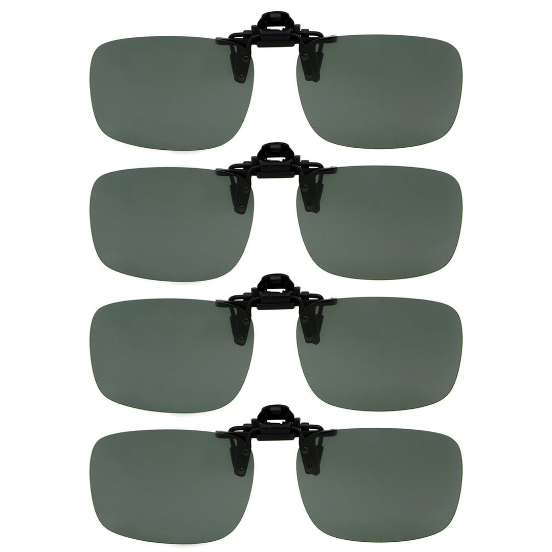 4 Pack Flip up Clip-on Polarized Sunglasses (60MMx43MM)