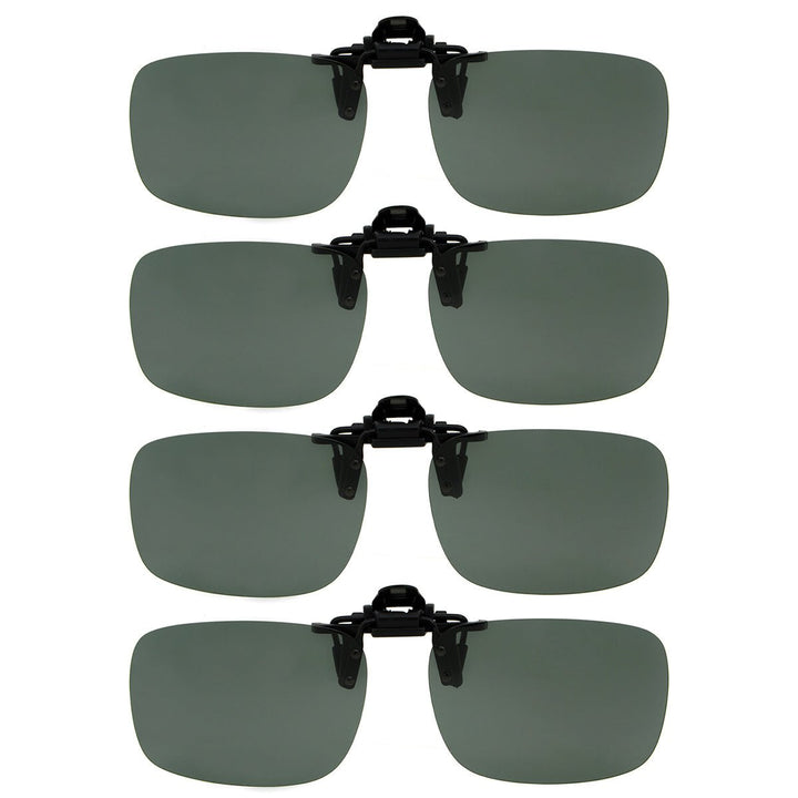 4 Pack Flip up Clip-on Polarized Sunglasses (60MMx43MM)