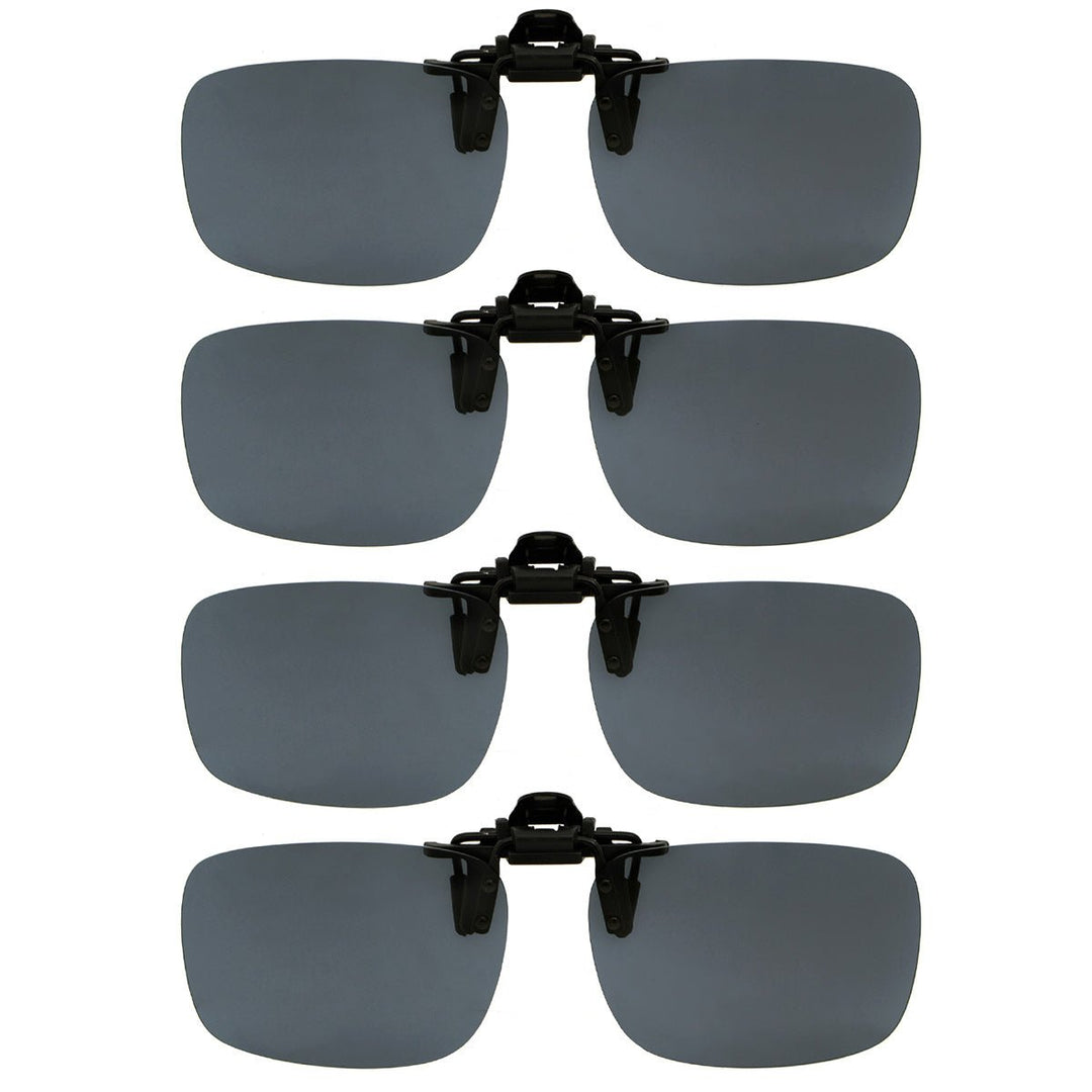4 Pack Flip up Clip-on Polarized Sunglasses (60MMx43MM)