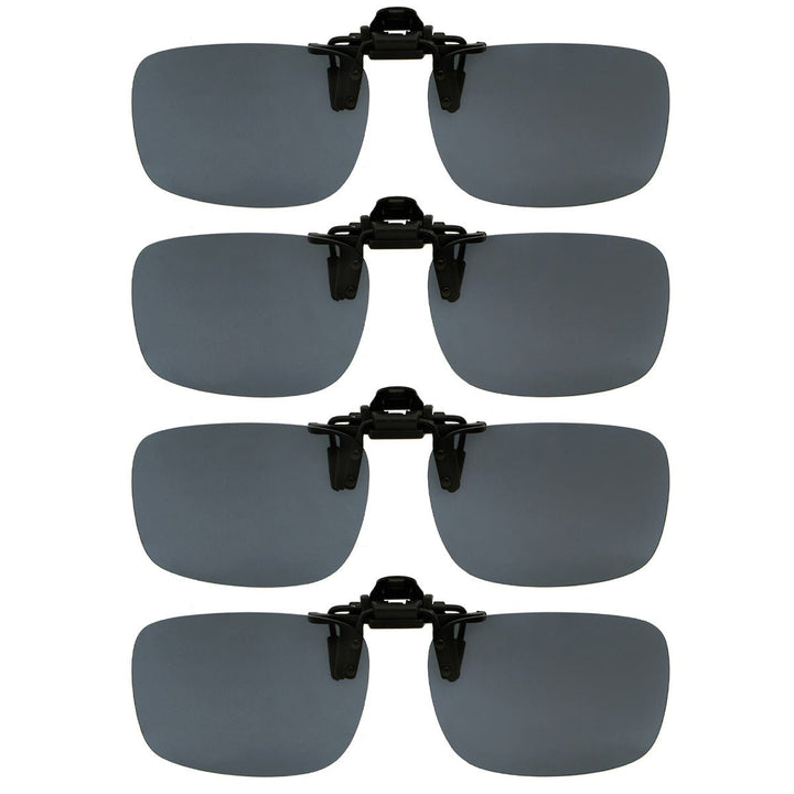 4 Pack Flip up Clip-on Polarized Sunglasses (60MMx43MM)
