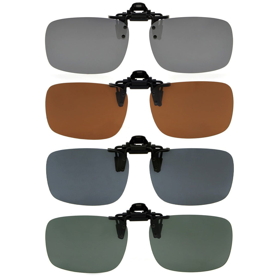 4 Pack Flip up Clip-on Polarized Sunglasses (60MMx43MM)