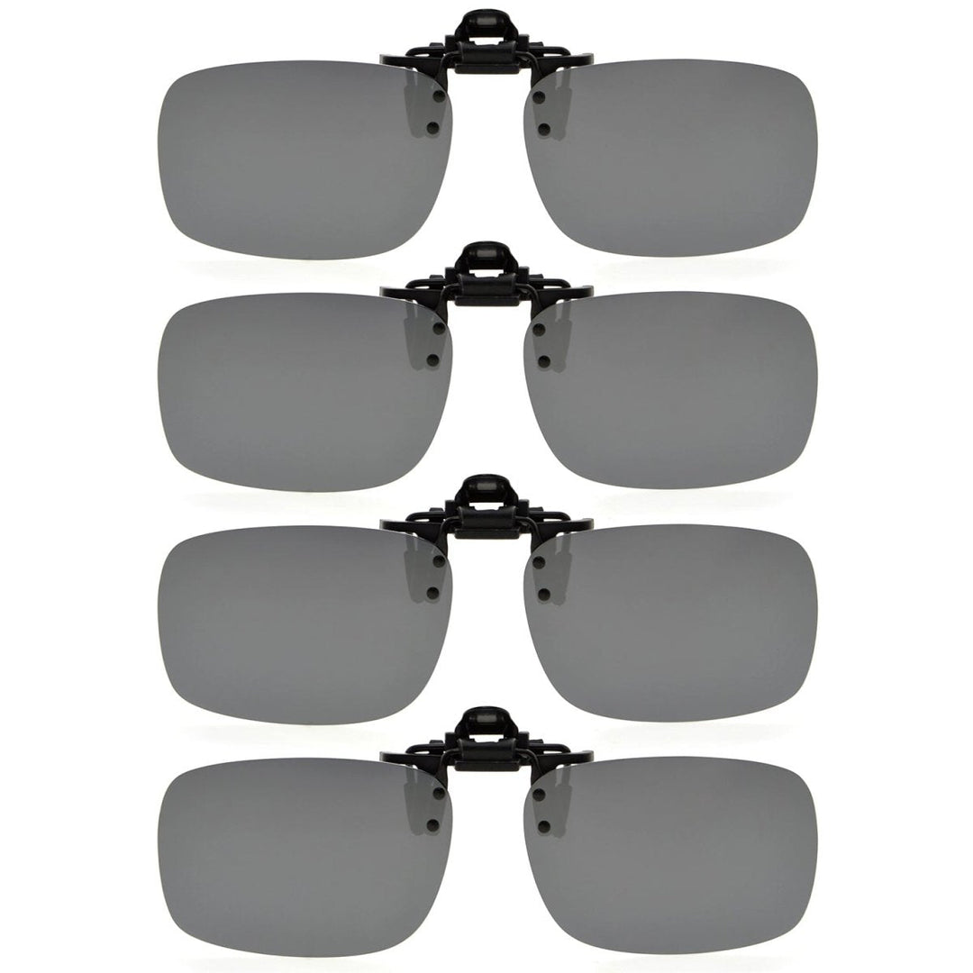 4 Pack Flip up Clip-on Polarized Sunglasses (60MMx43MM)