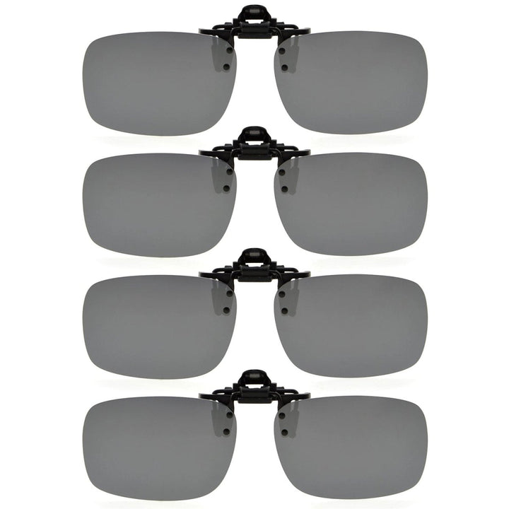 4 Pack Flip up Clip-on Polarized Sunglasses (60MMx43MM)