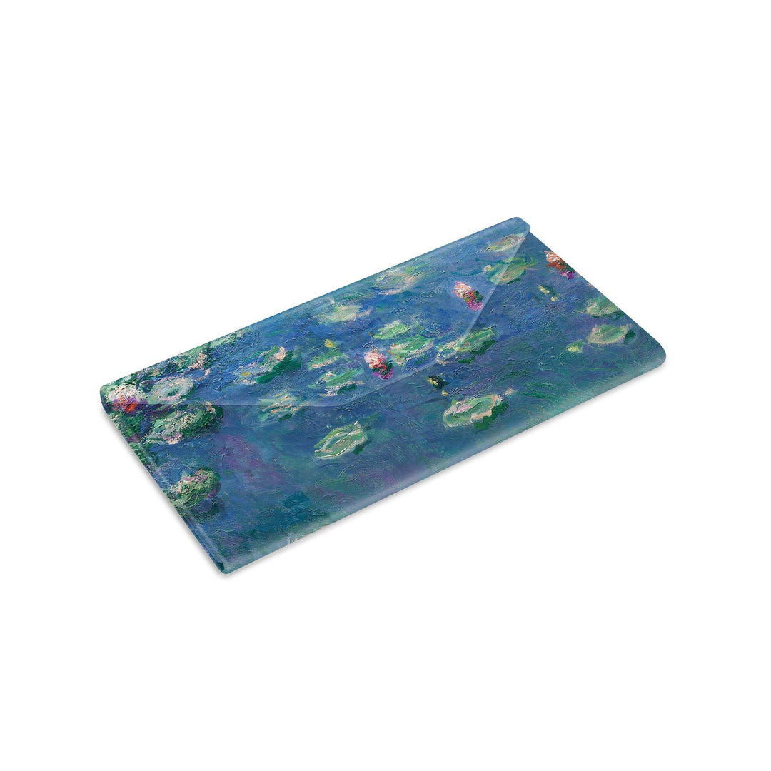 Folding Glasses Case - Vegan, Trifold, Monet Water Lilies
