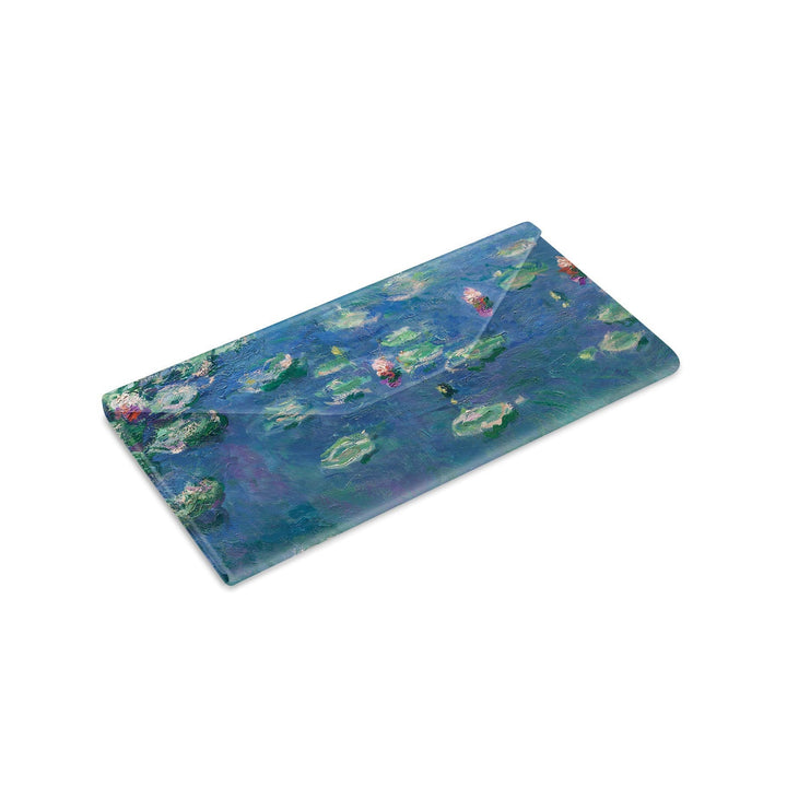 Folding Glasses Case - Vegan, Trifold, Monet Water Lilies