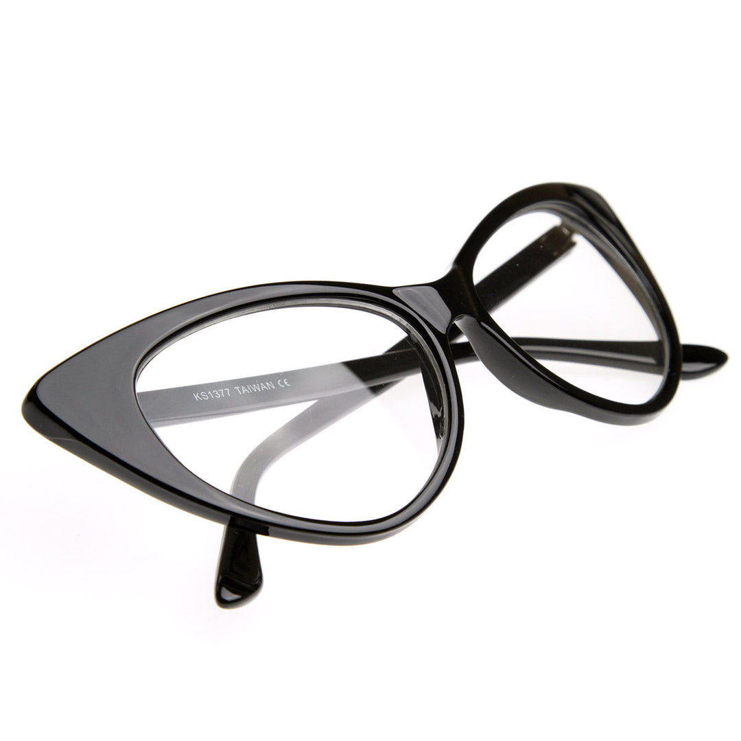 1950s Vintage Mod Cat Eye Clear Lens Glasses 8435
