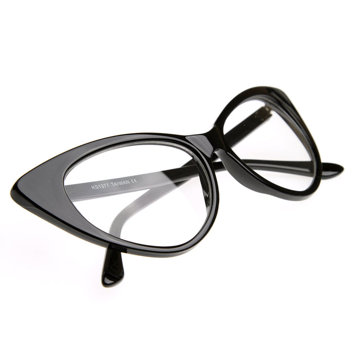 1950s Vintage Mod Cat Eye Clear Lens Glasses 8435