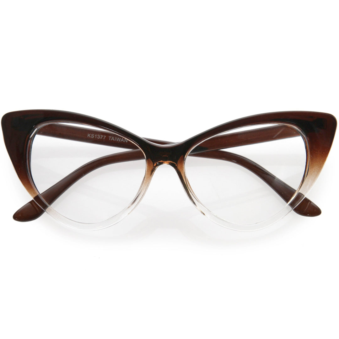 1950s Vintage Mod Cat Eye Clear Lens Glasses 8435
