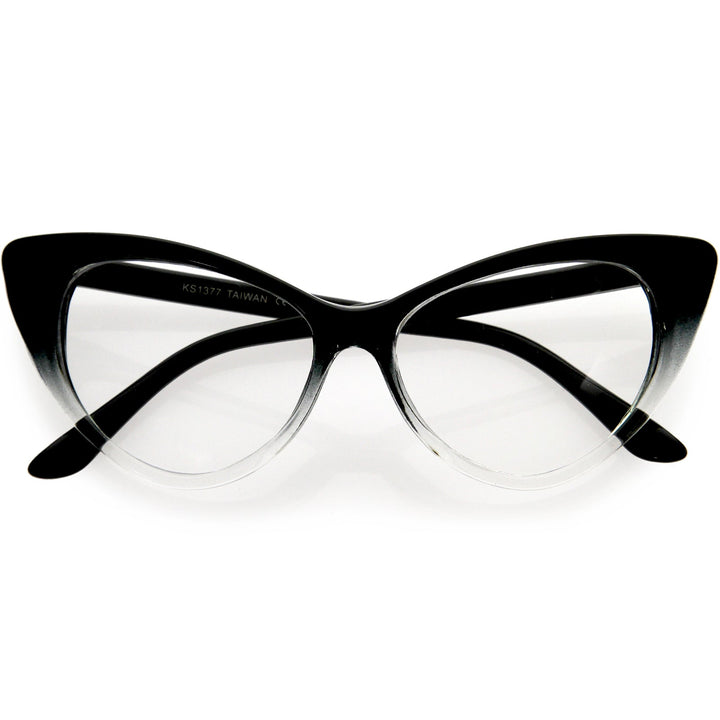 1950s Vintage Mod Cat Eye Clear Lens Glasses 8435