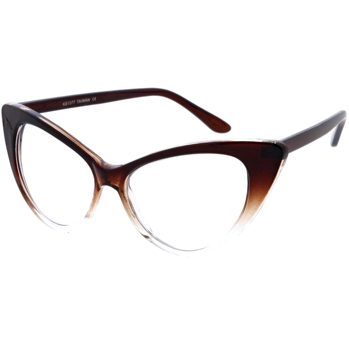 1950s Vintage Mod Cat Eye Clear Lens Glasses 8435