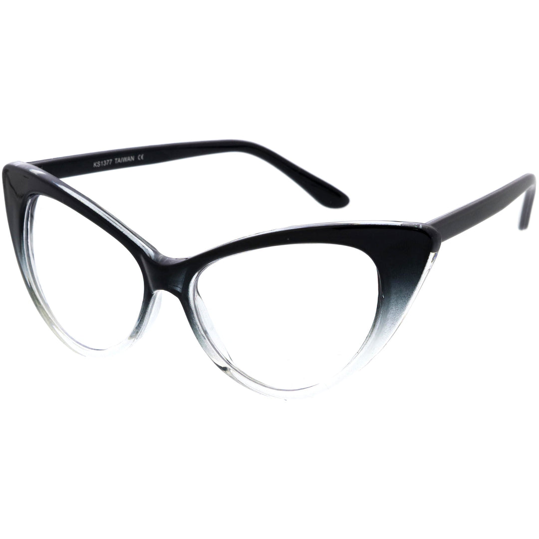 1950s Vintage Mod Cat Eye Clear Lens Glasses 8435