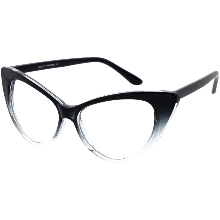 1950s Vintage Mod Cat Eye Clear Lens Glasses 8435