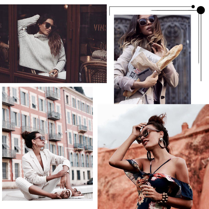 Bold Oversize Square Horned Rim Flat Lens Sunglasses