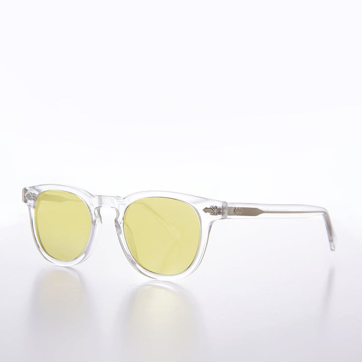 Clear Acetate Square Sunglasses with Colored Lenses - Benson
