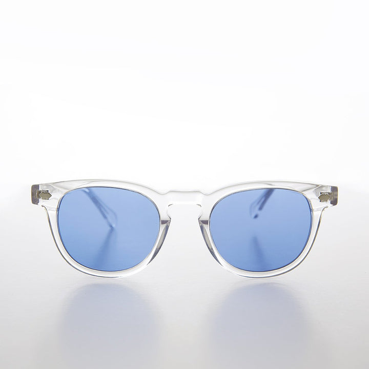 Clear Acetate Square Sunglasses with Colored Lenses - Benson