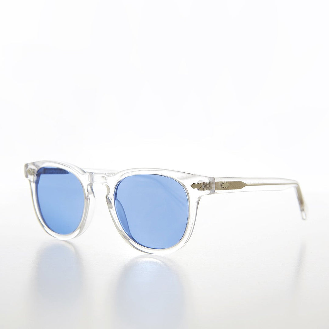 Clear Acetate Square Sunglasses with Colored Lenses - Benson