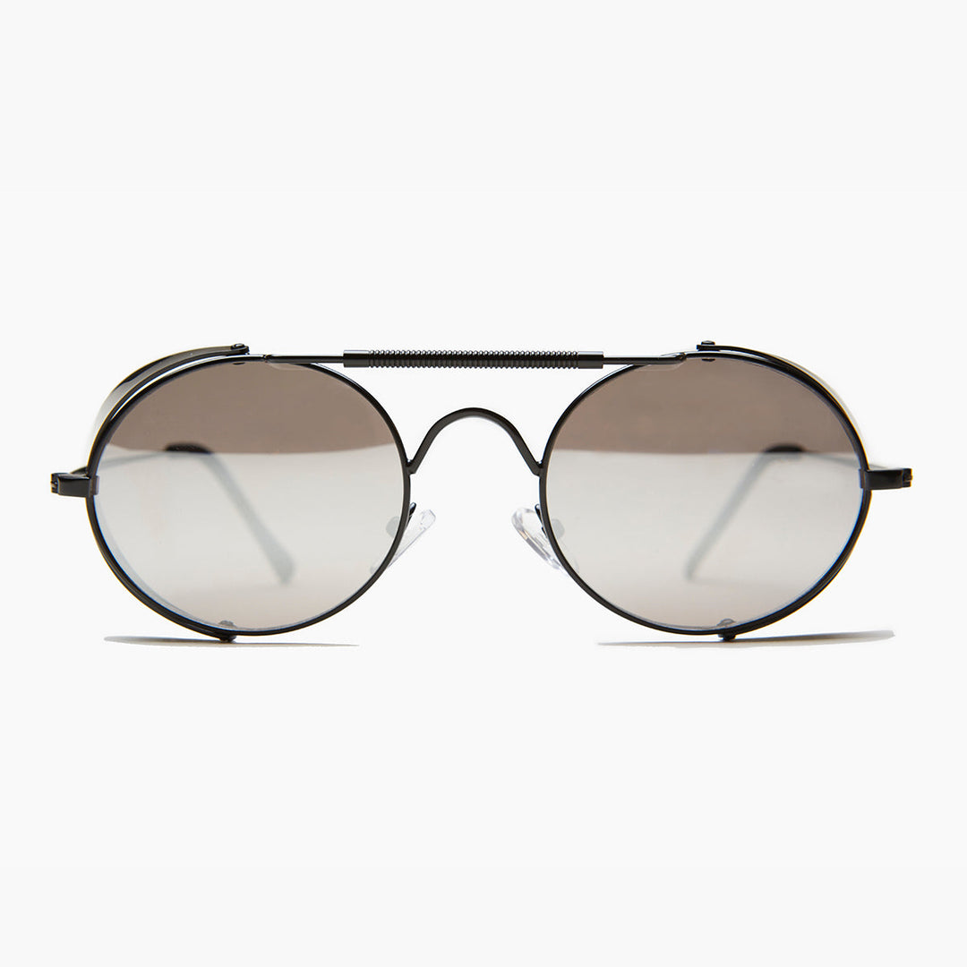 Black Steampunk Sunglasses with Folding Side Shields - Bram 4