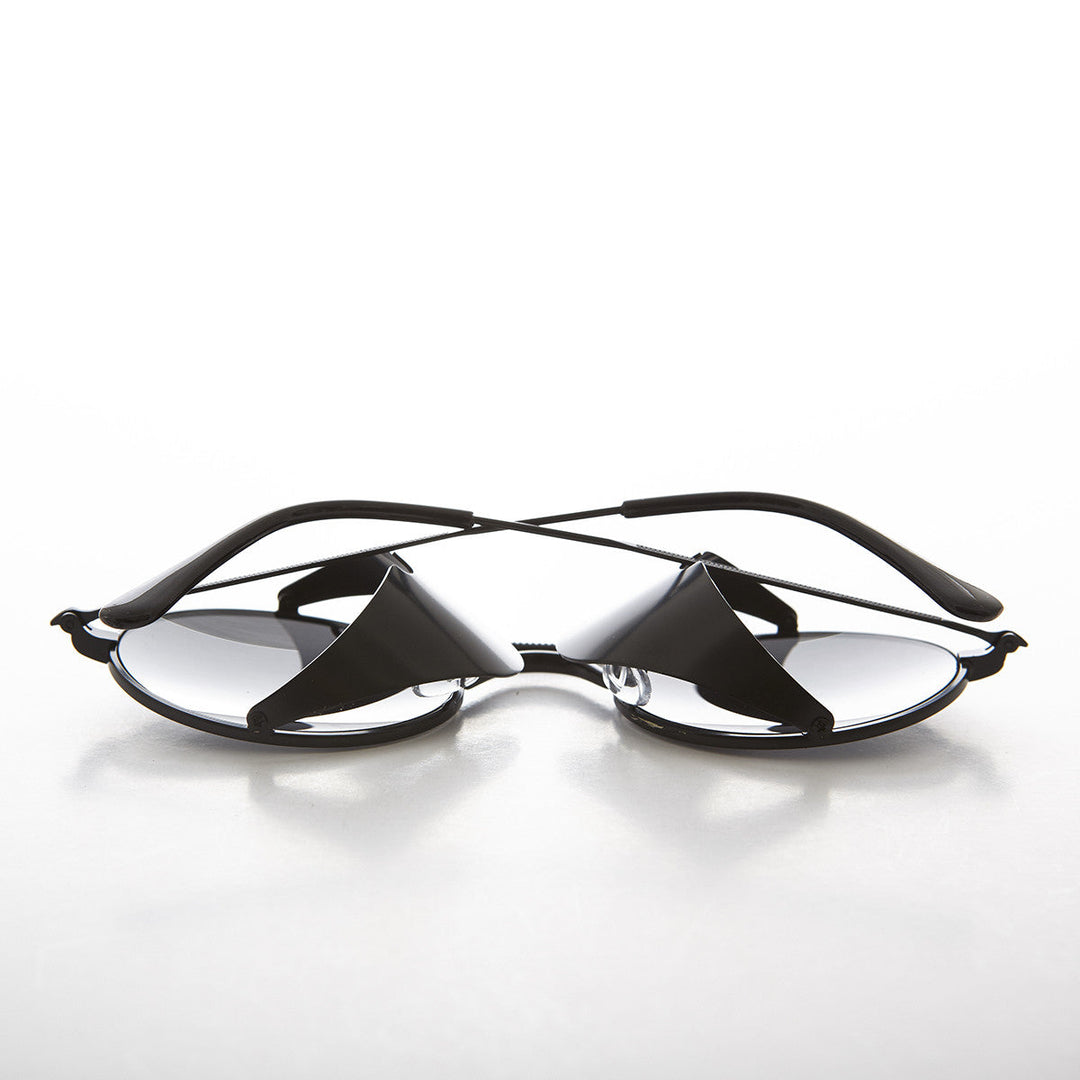Black Steampunk Sunglasses with Folding Side Shields - Bram 4