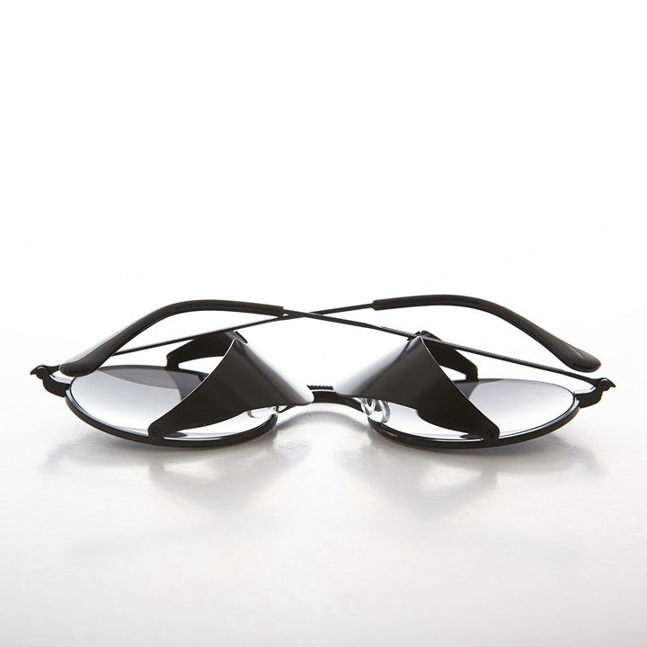 Black Steampunk Sunglasses with Folding Side Shields - Bram 4