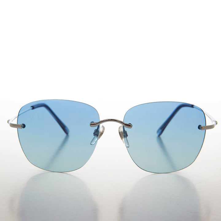 Rimless Ocean Colored Lens Women's Sunglasses - Fancy