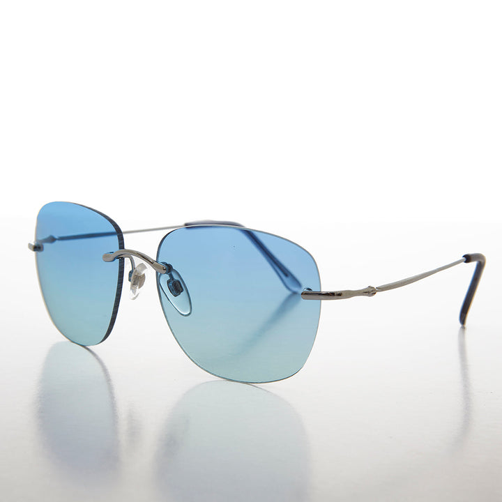 Rimless Ocean Colored Lens Women's Sunglasses - Fancy