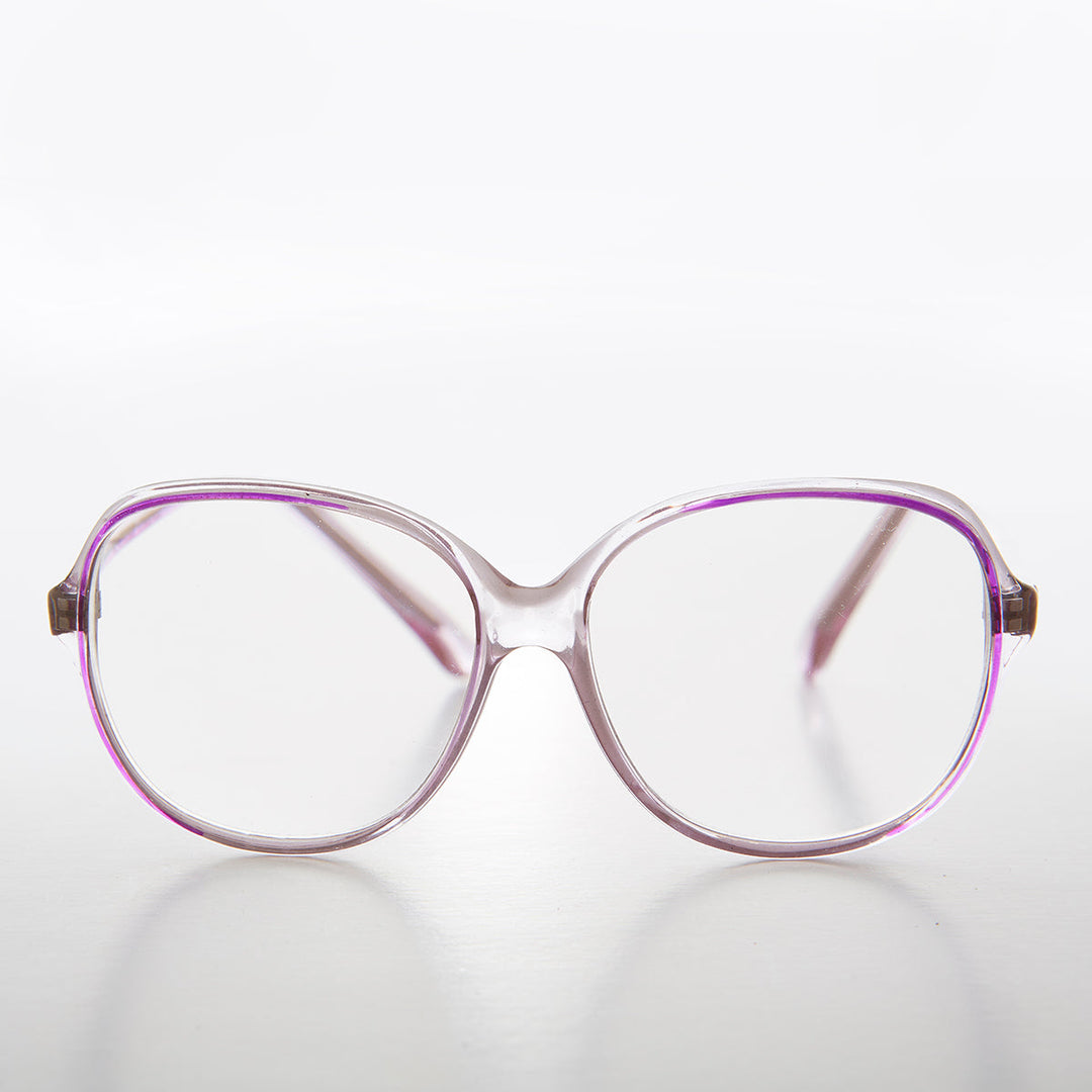 Gafas de lectura retro transparentes con acento de color - Jess