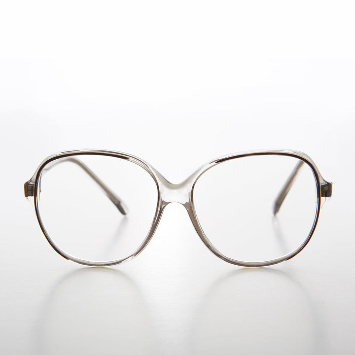 Clear Retro Reading Glasses with Color Accent - Jess
