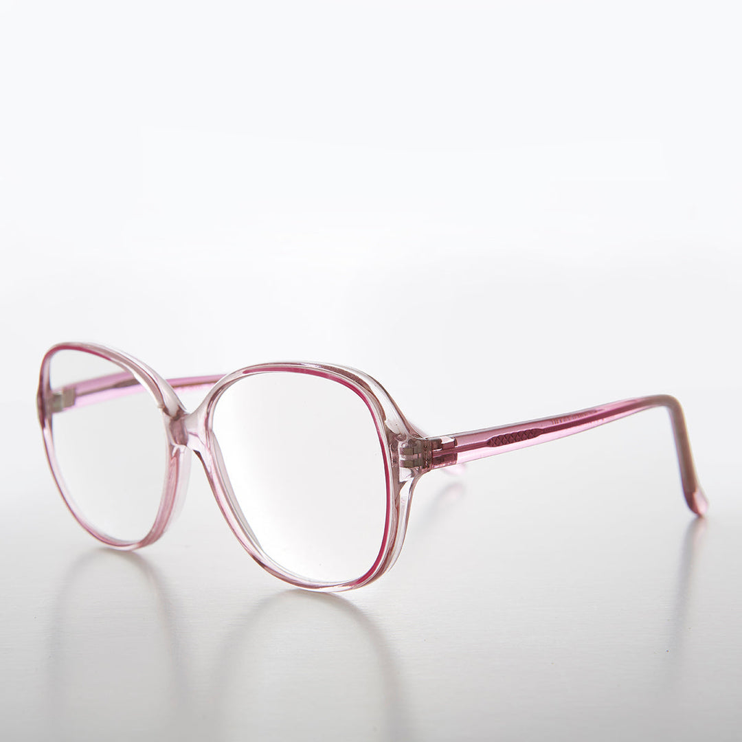 Clear Retro Reading Glasses with Color Accent - Jess
