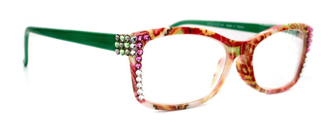Frida Bling Women's Reading Glasses with Genuine European Crystals
